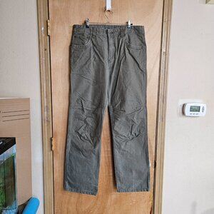 Eddie Bauer Relaxed Mens 34/32 Pants Khaki Green Cargo Work